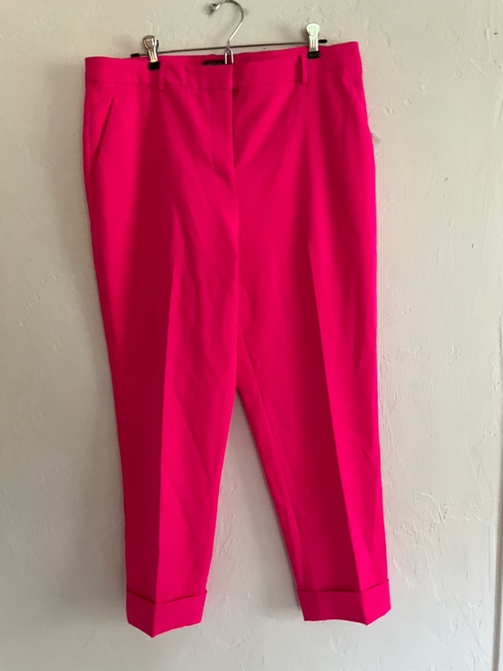 Vince Camuto Hot Pink Slim Leg Cuffed Ankle Trousers 14